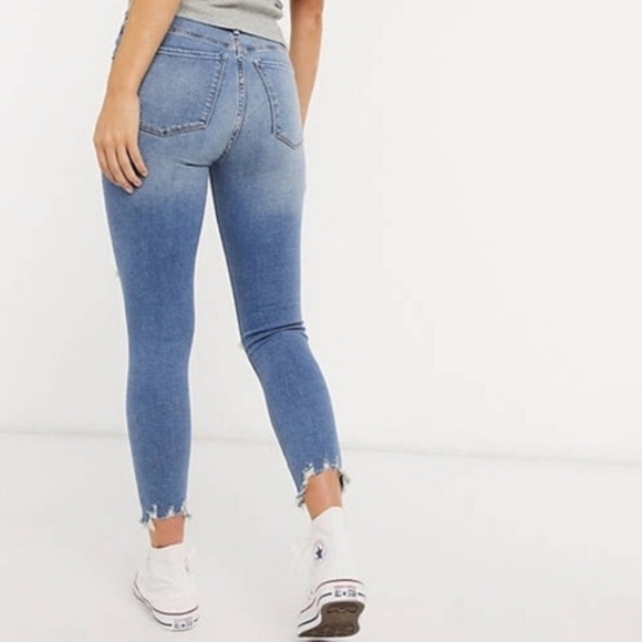 NWT Abercrombie & Fitch High-Rise Super Skinny Ankle Distressed Denim Jeans - Picture 2 of 14